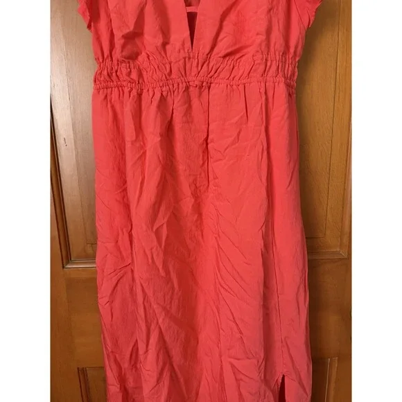 Women's A New Day Coral Maxi Dress Ruffle Sleeves Size Small NWT Summer Dress - Picture 3 of 10
